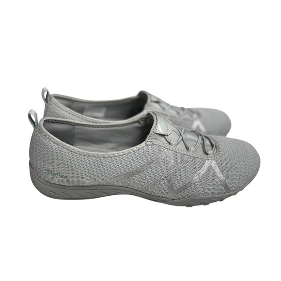 Skechers Women's Casual Breathe-Easy-A-Look Mary Jane Flat Size 11 Gray - Picture 3 of 14